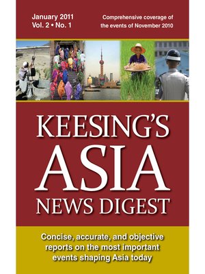 cover image of Keesing's Asia News Digest, January 2011